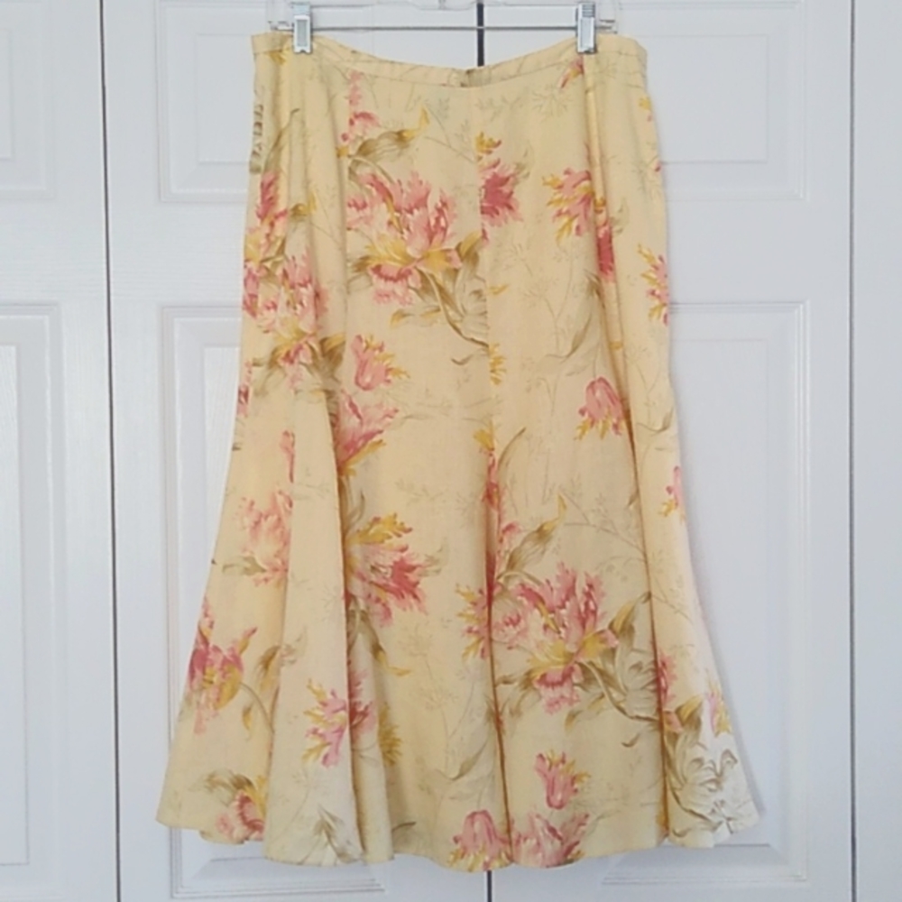 Lauren Ralph Lauren linen floral skirt size 12